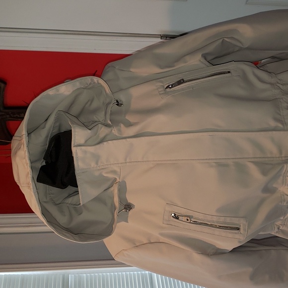 FF KENNETH COLE 2XL HOODED RAIN TRENCH COAT TAN WINDBREAKER - Picture 2 of 14